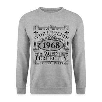 1968 | Die Legende seit 1968 Geburtstag - Unisex Pullover - Weißgrau meliert - Vorne - Alina (178cm) & Michal (187cm)