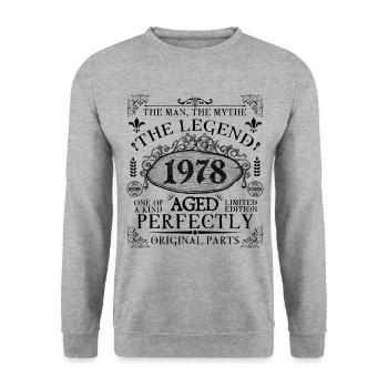 1978 | Die Legende seit 1978 Geburtstag - Unisex Pullover - Weißgrau meliert - Vorne - Alina (178cm) & Michal (187cm)