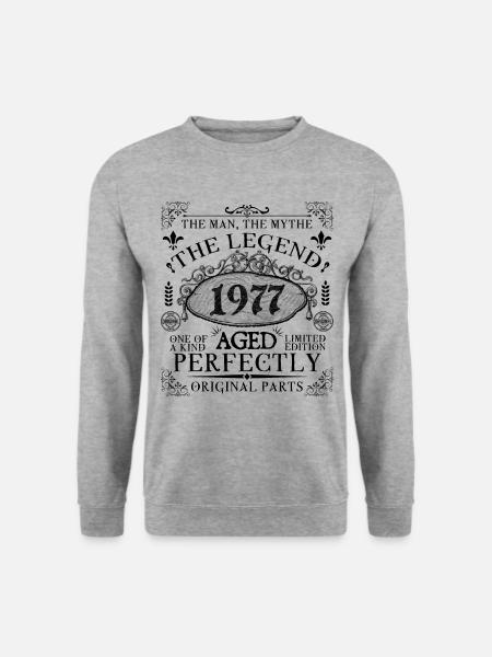 1977 | Die Legende seit 1977 Geburtstag - Unisex Pullover - Weißgrau meliert