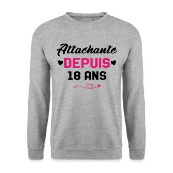 Femme Cadeau Anniversaire 18 ans Fille Humour - Sweat-shirt Unisexe - gris chiné - Devant - Alina (178cm) & Michal (187cm)