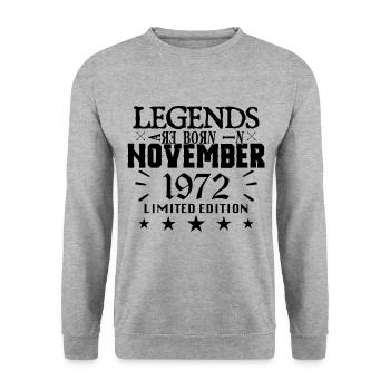 November 1972 | 1972 legends were born in November - Unisex Sweatshirt - salt & pepper - Front - Alina (178cm) & Michal (187cm)