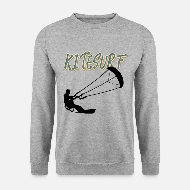Kitesurf Kitesurfer Kitesurf Kiteboard - Sweat-shirt Unisexe - gris chiné