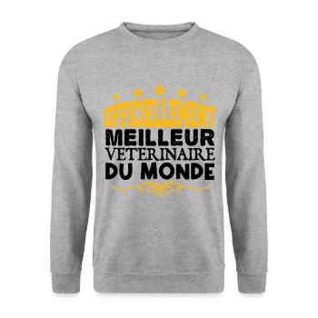 Vétérinaire | le Meilleur Vétérinaire cadeau Vétér - Sweat-shirt Unisexe - gris chiné - Devant - Alina (178cm) & Michal (187cm)