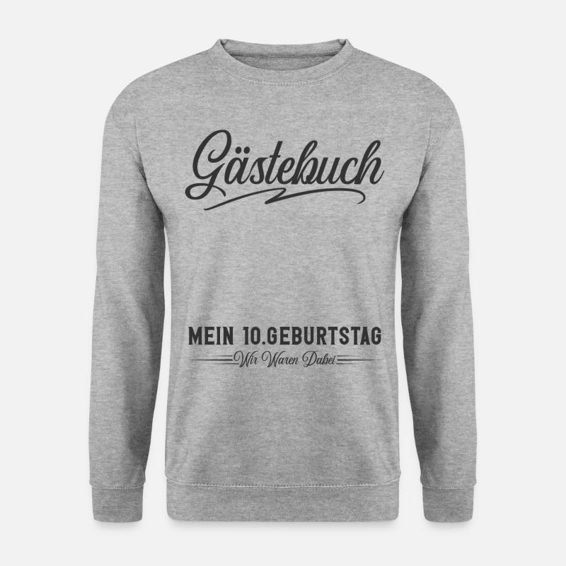 10. Geburtstag Gästebuch - Unisex Pullover - Weißgrau meliert