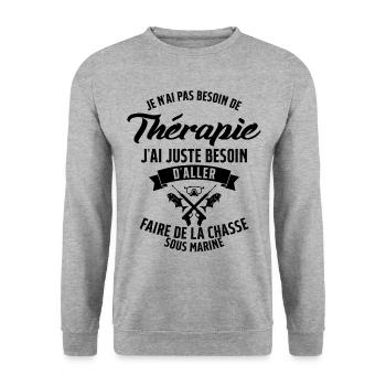 Pêche Sous Marine en Plongée Chasse Sous Marine - Sweat-shirt Unisexe - gris chiné - Devant - Alina (178cm) & Michal (187cm)