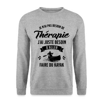 J'ai juste Besoin D'aller Faire du Kayak Humour - Sweat-shirt Unisexe - gris chiné - Devant - Alina (178cm) & Michal (187cm)