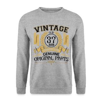 Vintage 37 years - birthday gift 37 years !!! - Unisex Sweatshirt - salt & pepper - Front - Alina (178cm) & Michal (187cm)