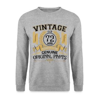 Vintage 72 ans - cadeau d’anniversaire 72 ans !!! - Sweat-shirt Unisexe - gris chiné - Devant - Alina (178cm) & Michal (187cm)