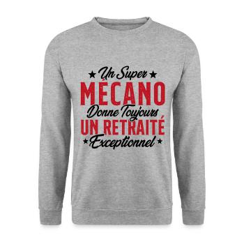 Mécano Papa Cadeau Drôle Fête Des Pères Garagiste - Sweat-shirt Unisexe - gris chiné - Devant - Alina (178cm) & Michal (187cm)