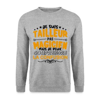 Tailleur pas Magicien | le Meilleur Tailleur cade - Sweat-shirt Unisexe - gris chiné - Devant - Alina (178cm) & Michal (187cm)