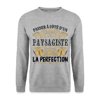 Paysagiste | le Meilleur cadeau Paysagiste - Sweat-shirt Unisexe - gris chiné - Devant - Alina (178cm) & Michal (187cm)