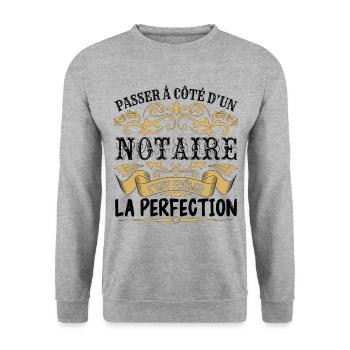 Notaire | le Meilleur cadeau Notaire - Sweat-shirt Unisexe - gris chiné - Devant - Alina (178cm) & Michal (187cm)