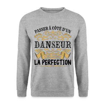 Danseur | le Meilleur cadeau Danseur - Sweat-shirt Unisexe - gris chiné - Devant - Alina (178cm) & Michal (187cm)