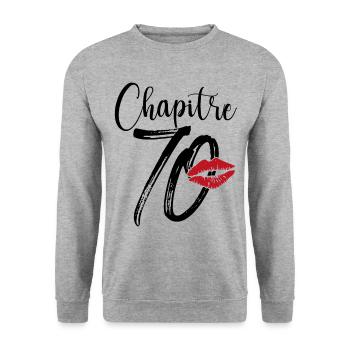 Chapitre 70 Ans Anniversaire Humour Cadeau - Sweat-shirt Unisexe - gris chiné - Devant - Alina (178cm) & Michal (187cm)