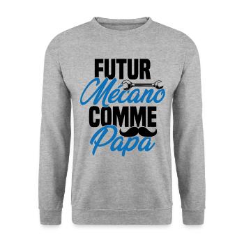Futur mécano comme papa Cadeau futur mécano - Sweat-shirt Unisexe - gris chiné - Devant - Alina (178cm) & Michal (187cm)