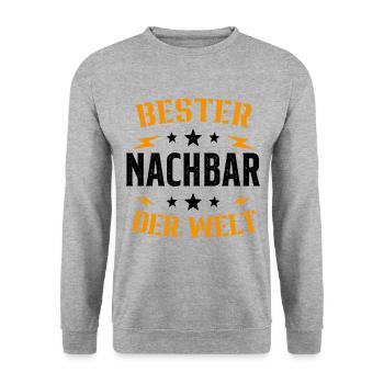 Meilleur Voisin Du Monde Humour Cadeau - Sweat-shirt Unisexe - gris chiné - Devant - Alina (178cm) & Michal (187cm)