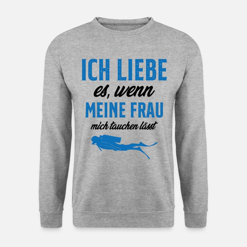 tauchen gehen lässt - Unisex Pullover - Weißgrau meliert