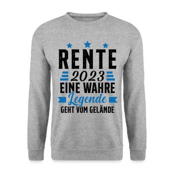 La légende prend sa retraite Cadeau retraité 2023 - Sweat-shirt Unisexe - gris chiné - Devant - Alina (178cm) & Michal (187cm)