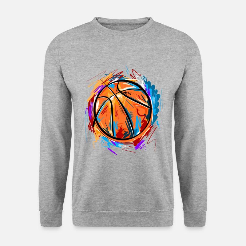 Basketball Basketballer - Unisex Pullover - Weißgrau meliert