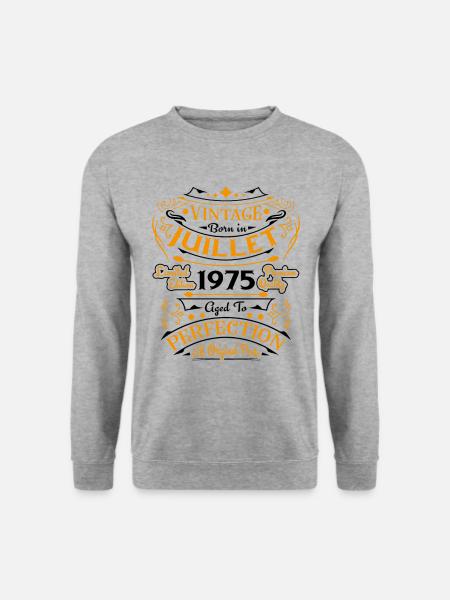 Juli 1975 Humor fødselsdagsgave - Unisex sweater - hvidgrå meleret