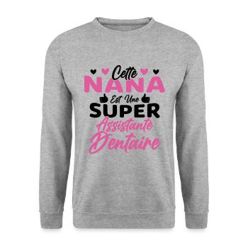 Cette Nana Est Une Super Assistante Dentaire - Sweat-shirt Unisexe - gris chiné - Devant - Alina (178cm) & Michal (187cm)