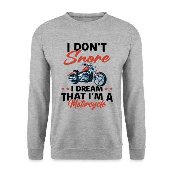 Je Ne Ronfle Pas Je Rêve Que Je Suis Une Moto - Sweat-shirt Unisexe - gris chiné - Devant - Alina (178cm) & Michal (187cm)