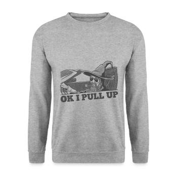 Ok I Pull Up Capybara Wizard - Unisex Sweatshirt - salt & pepper - Front - Alina (178cm) & Michal (187cm)