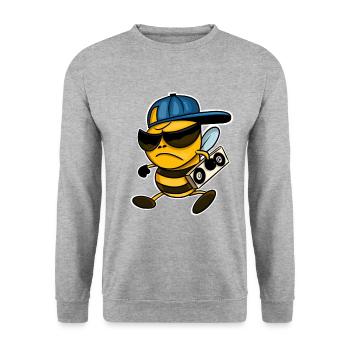 Bee Dj Cool - Unisex Sweatshirt - salt & pepper - Front - Alina (178cm) & Michal (187cm)