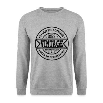 1953 Vintage Original 1953 Birthday Gift - Unisex Sweatshirt - salt & pepper - Front - Alina (178cm) & Michal (187cm)