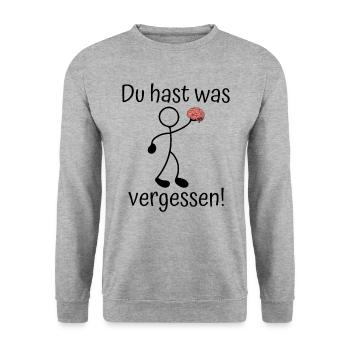 Du Hast Was Vergessen Hirn Sarkasmus Gehirn - Unisex Pullover - Weißgrau meliert - Vorne - Alina (178cm) & Michal (187cm)