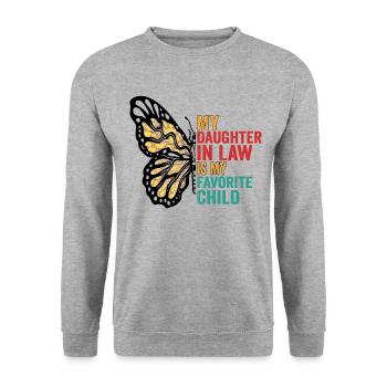 Ma belle-fille est mon enfant papillon préféré - Sweat-shirt Unisexe - gris chiné - Devant - Alina (178cm) & Michal (187cm)