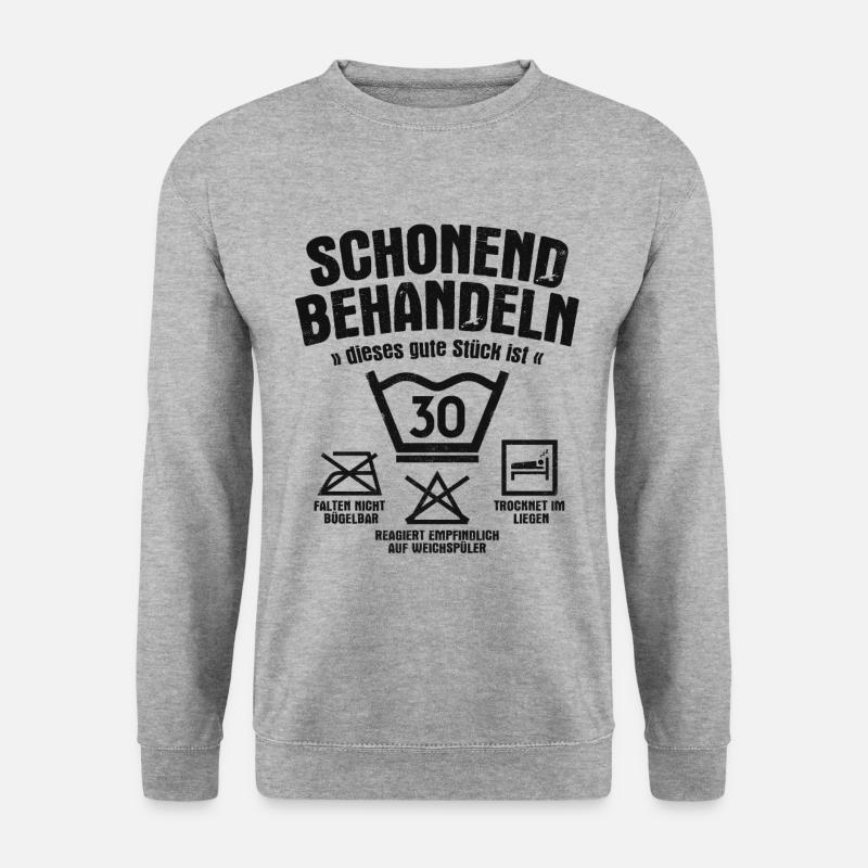 SCHONEND BEHANDELN 30 JAHRE ALT 30. GEBURTSTAG - Unisex Pullover - Weißgrau meliert