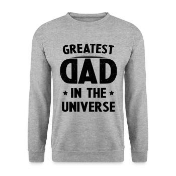 Father's Day Gift Biggest Dad in the Universe - Unisex Sweatshirt - salt & pepper - Front - Alina (178cm) & Michal (187cm)