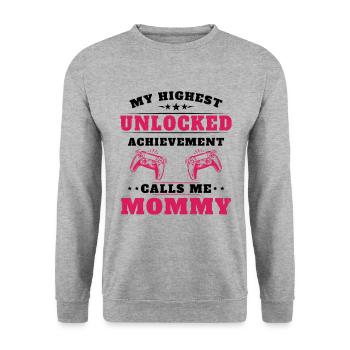 Mon plus haut accomplissement m'appelle mamie - Sweat-shirt Unisexe - gris chiné - Devant - Alina (178cm) & Michal (187cm)