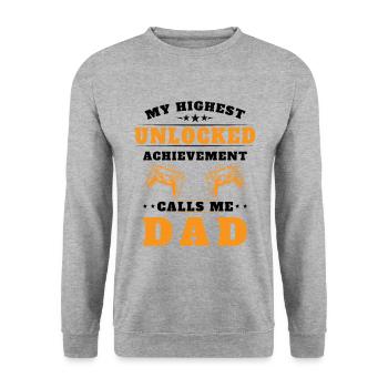 My highest unlocked success calls me dad - Unisex Sweatshirt - salt & pepper - Front - Alina (178cm) & Michal (187cm)