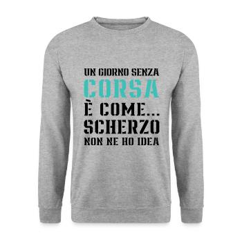 Une journée sans courir entraînement sportif - Sweat-shirt Unisexe - gris chiné - Devant - Alina (178cm) & Michal (187cm)