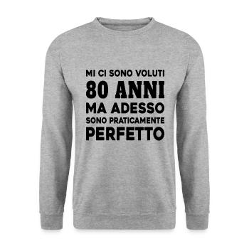 Cela a pris 80 ans mais aujourdhui je suis parfait - Sweat-shirt Unisexe - gris chiné - Devant - Alina (178cm) & Michal (187cm)
