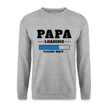 Chargement de Papa Veuillez patienter - Sweat-shirt Unisexe - gris chiné - Devant - Alina (178cm) & Michal (187cm)
