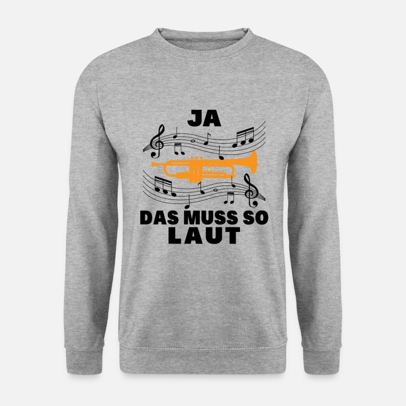Ja das muss so laut - Unisex Pullover - Weißgrau meliert