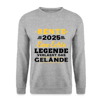 Humor Geschenk Rentner 2025, Rentner Im Jahr 2025 - Unisex Pullover - Weißgrau meliert - Vorne - Alina (178cm) & Michal (187cm)