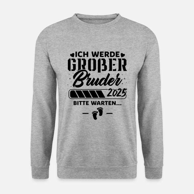 Ich werde Großer Bruder 2025 - Unisex Pullover - Weißgrau meliert