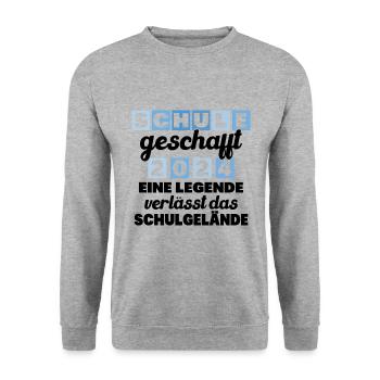 Abschlussabschluss Realschule Grundschule 2024 - Unisex Pullover - Weißgrau meliert - Vorne - Alina (178cm) & Michal (187cm)