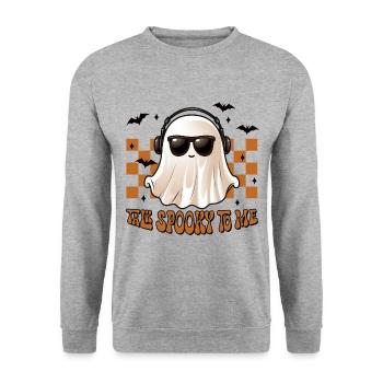 Halloween Talk Spooky To Me - Sweat-shirt Unisexe - gris chiné - Devant - Alina (178cm) & Michal (187cm)