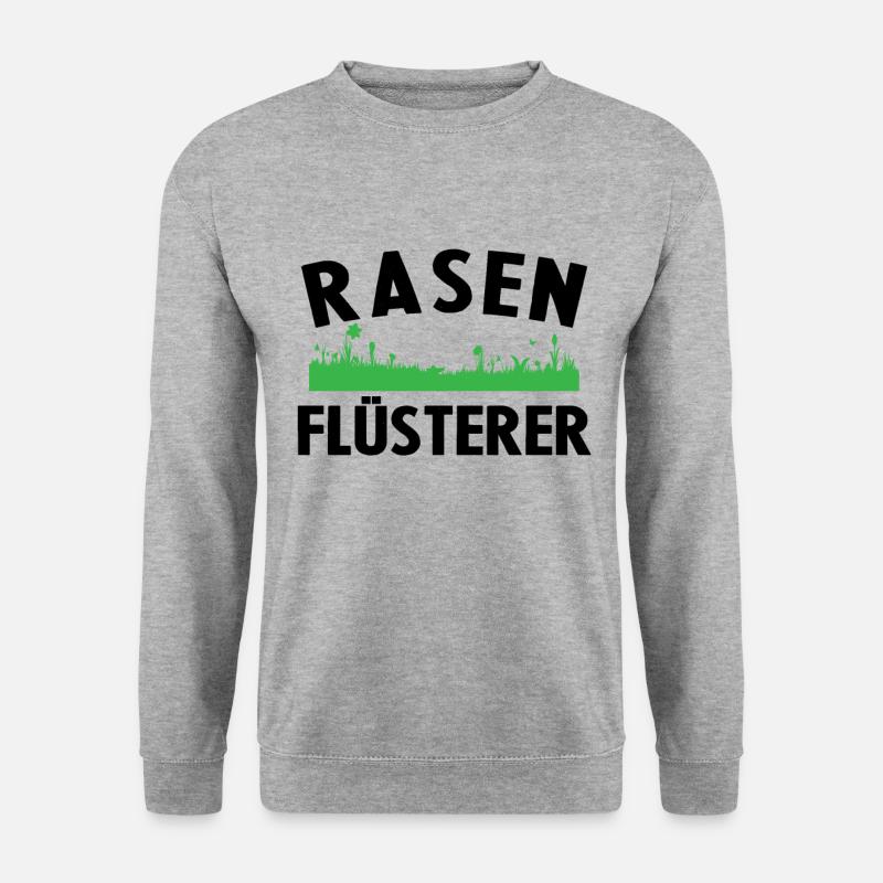 Rasenflüsterer Lustige Gärtner Geschenkidee Garten - Unisex Pullover - Weißgrau meliert