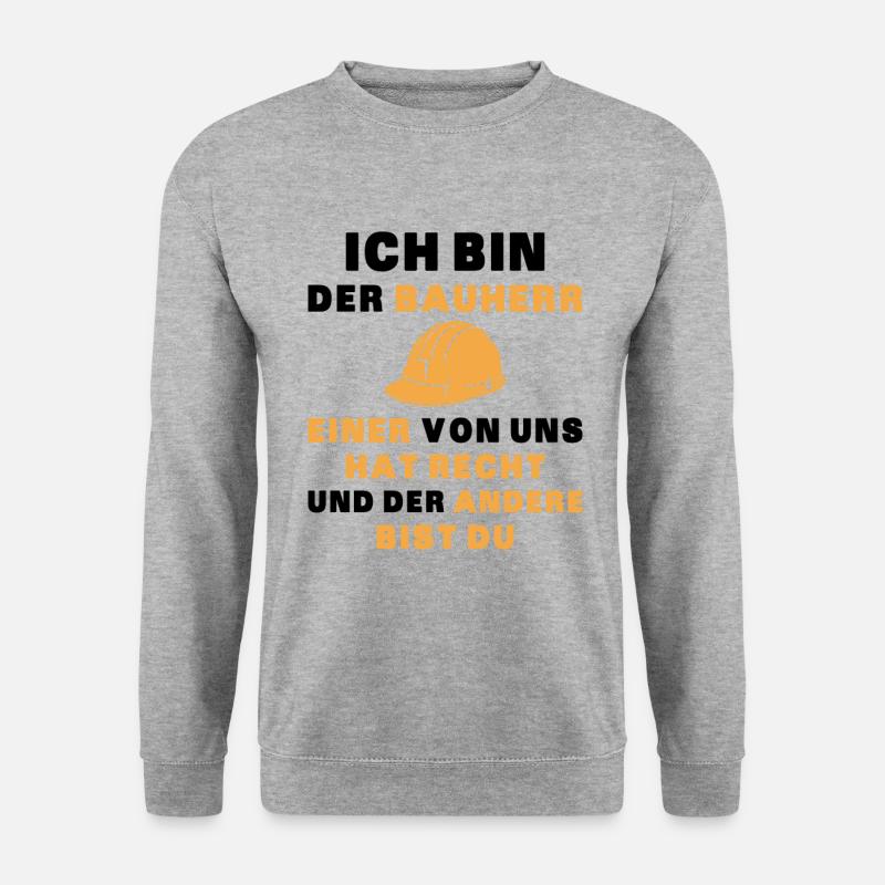 Bauherr Hausbau Hauskauf - Unisex Pullover - Weißgrau meliert