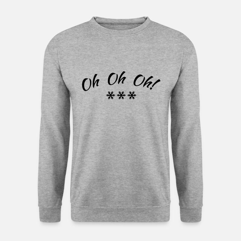 Oh oh oh - Unisex Pullover - Weißgrau meliert