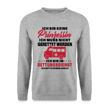 Frauensanitäterin Sanitäterin - Unisex Pullover - Weißgrau meliert - Vorne - Alina (178cm) & Michal (187cm)