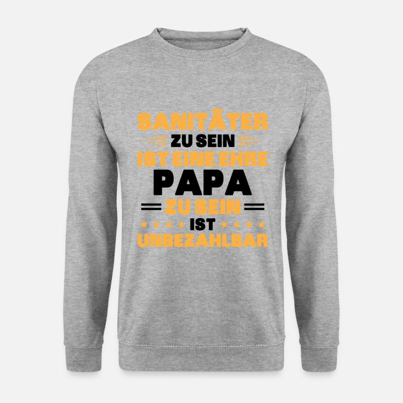 Sanitäter Rettungsdienst - Unisex Pullover - Weißgrau meliert