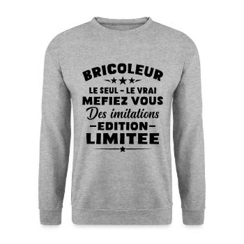 Bricoleur Le Seul Le Vrai Édition Limitée - Sweat-shirt Unisexe - gris chiné - Devant - Alina (178cm) & Michal (187cm)