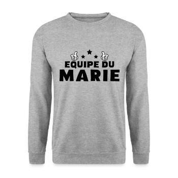 Équipe Du Marie Citation De Fête De Célibataire - Sweat-shirt Unisexe - gris chiné - Devant - Alina (178cm) & Michal (187cm)